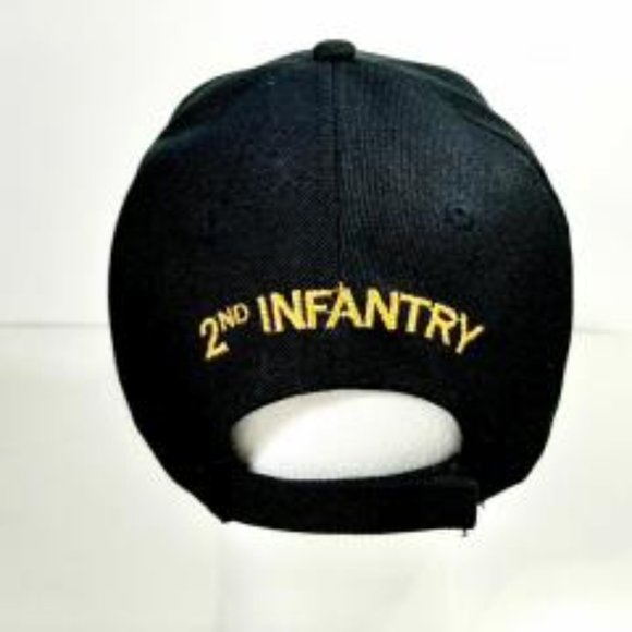 US Army 2nd Infantry Division Men's Ball Cap Hat Black Embroidered Acrylic - Picture 5 of 6